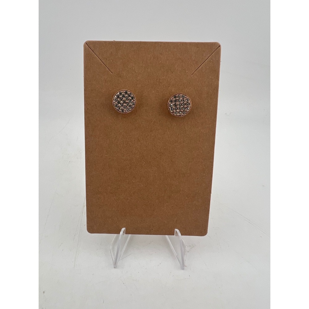Kate Spade New York Rose Gold Tone Pave Crystal Round Stud Earrings